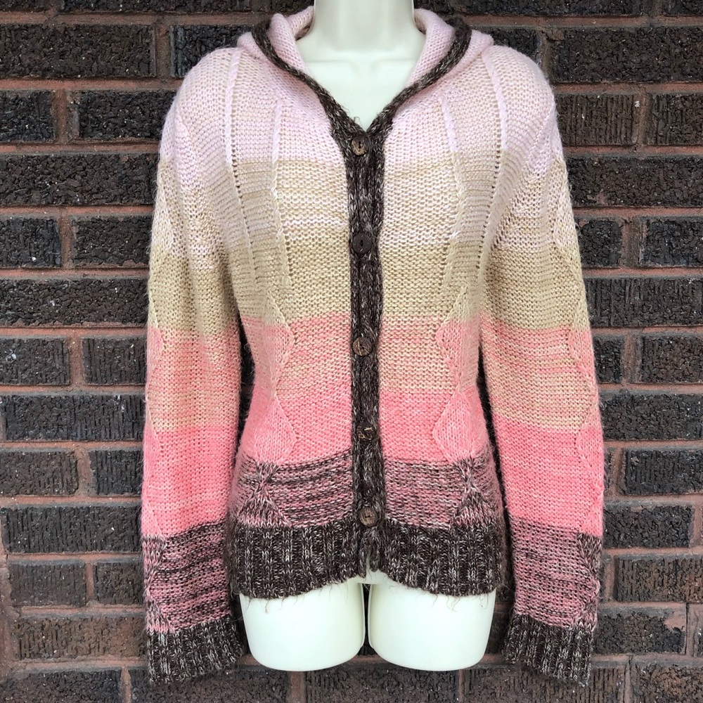 Daytrip Pink and Brown Ombre Cardigan